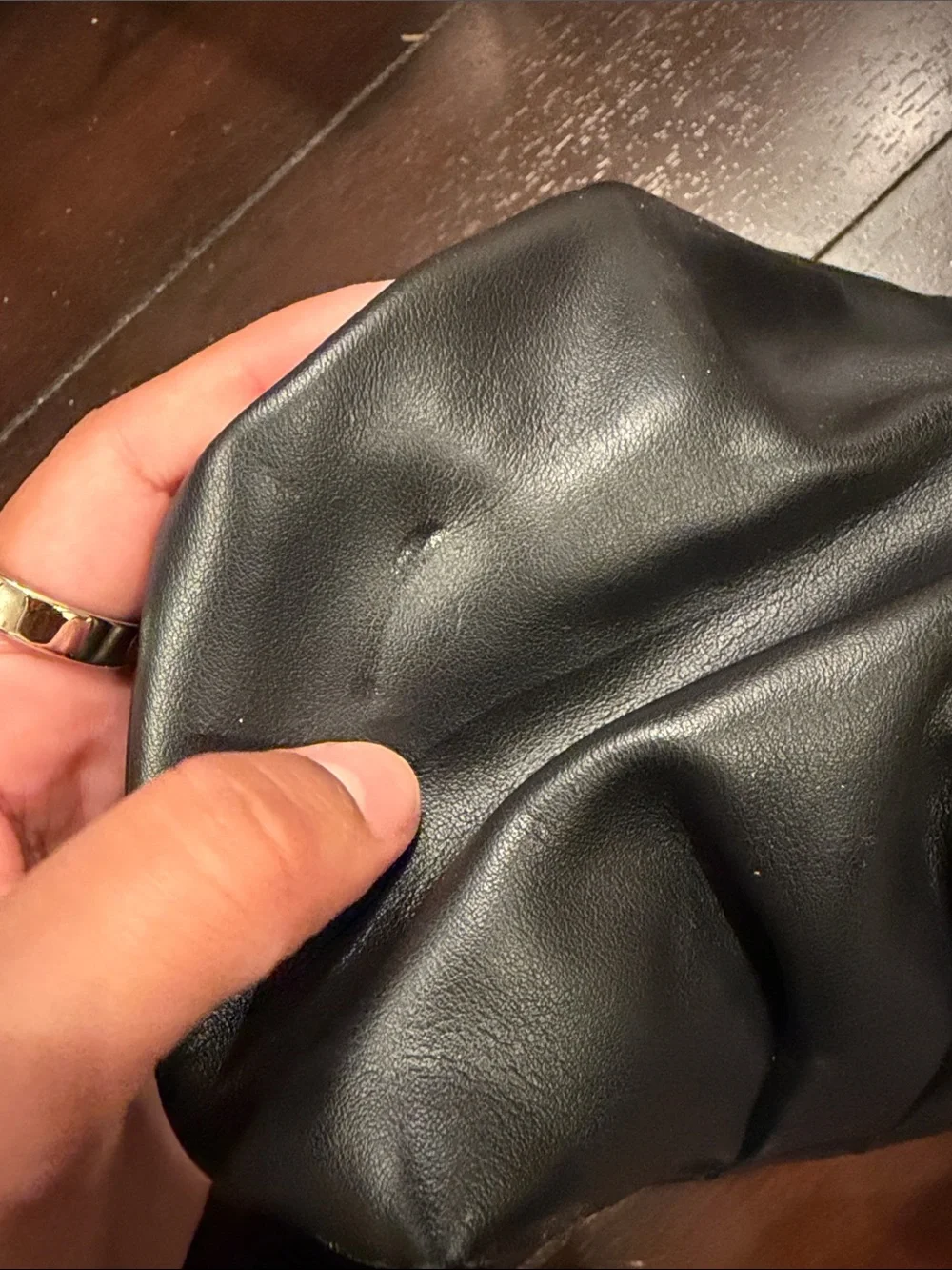 Black Soft Leather Clutch Bag - Minimalist Women's Evening Purse